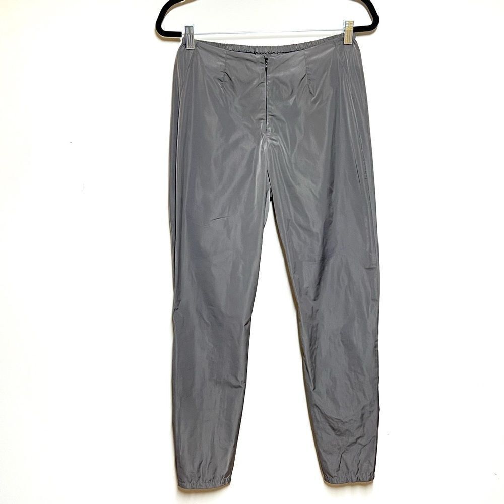 Sun Kim Front Zip Grey Jogger Style Pant with back leg Zip Sz S